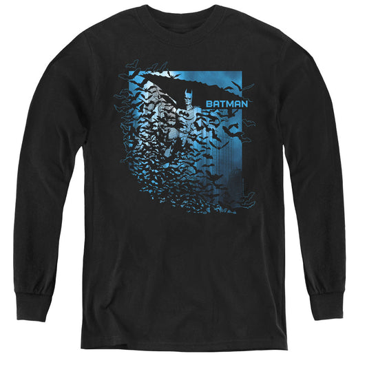 Batman Bat Among Bats Long Sleeve Kids Youth T Shirt Black Officially Licensed