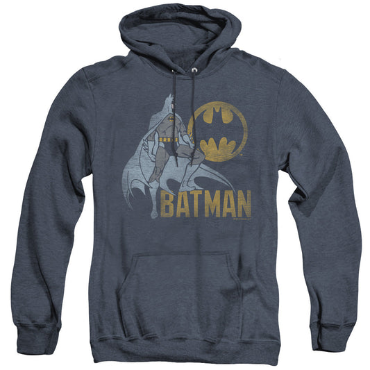 Batman Knight Watch Heather Mens Hoodie Navy Officially Licensed