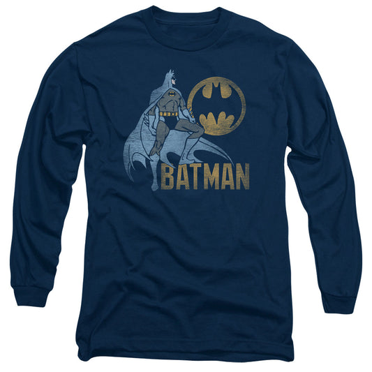 Batman Knight Watch Mens Long Sleeve Shirt Navy Officially Licensed