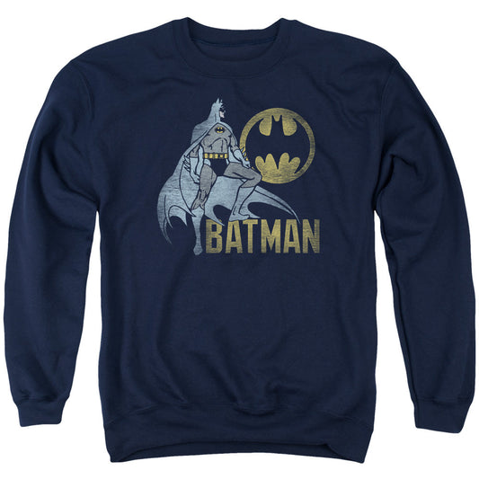 Batman Knight Watch Mens Crewneck Sweatshirt Navy Blue Officially Licensed
