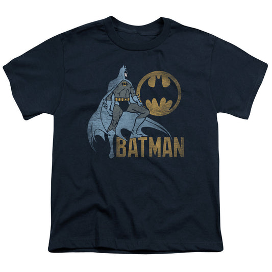 Batman Knight Watch Kids Youth T Shirt Navy Blue Officially Licensed