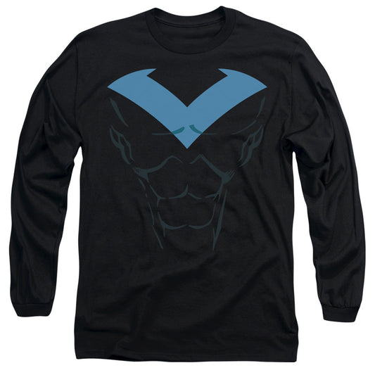Batman Nightwing Uniform Mens Long Sleeve Shirt Black Officially Licensed