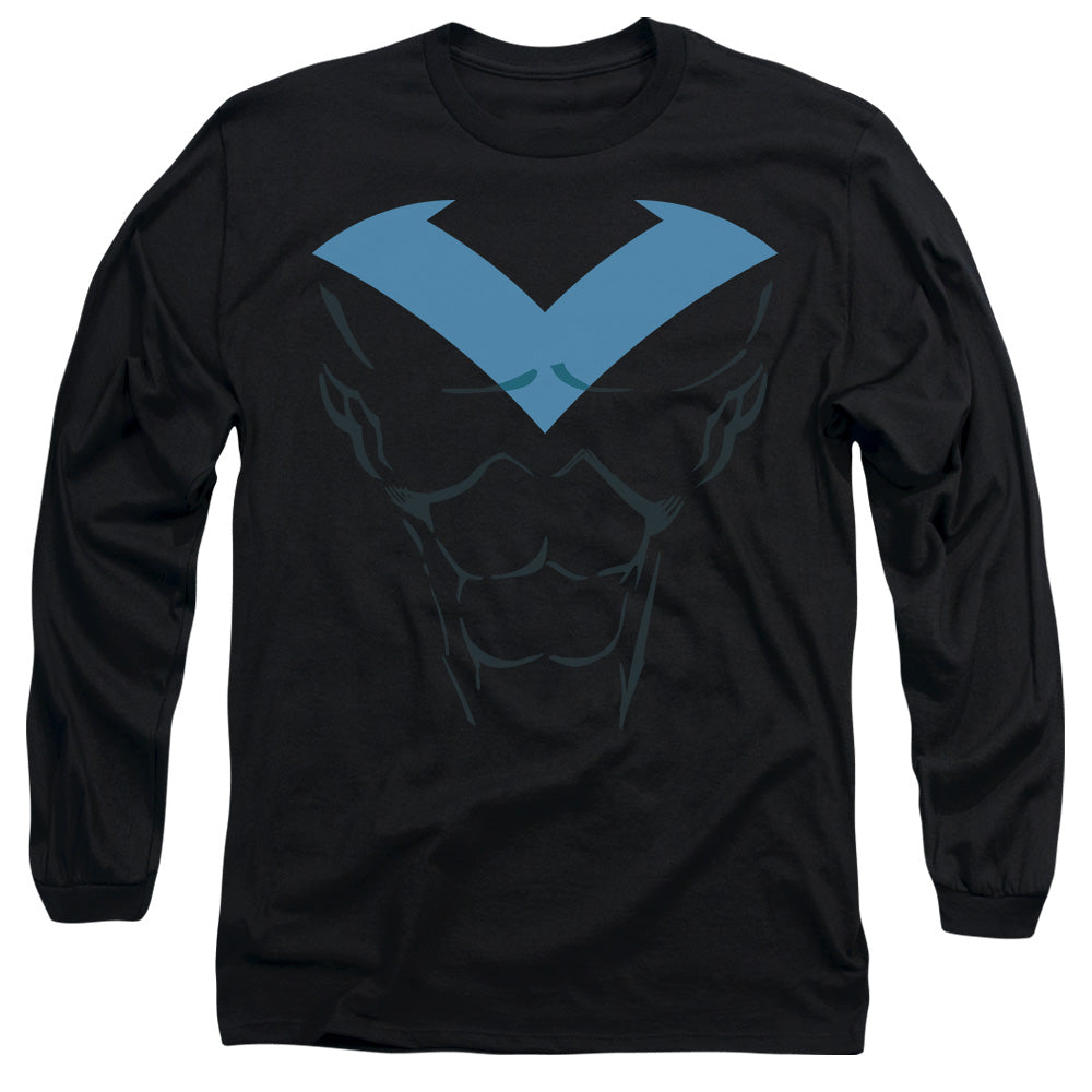 Batman Nightwing Costume Mens Long Sleeve Shirt Black Officially Licensed