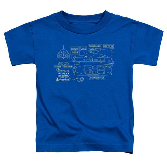 Batman Batmobile Toddler Kids Youth T Shirt Royal Blue Officially Licensed