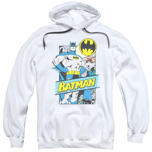 Batman Out Of The Pages Mens Hoodie White Officially Licensed