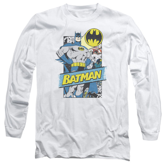 Batman Out Of The Pages Mens Long Sleeve Shirt White Officially Licensed
