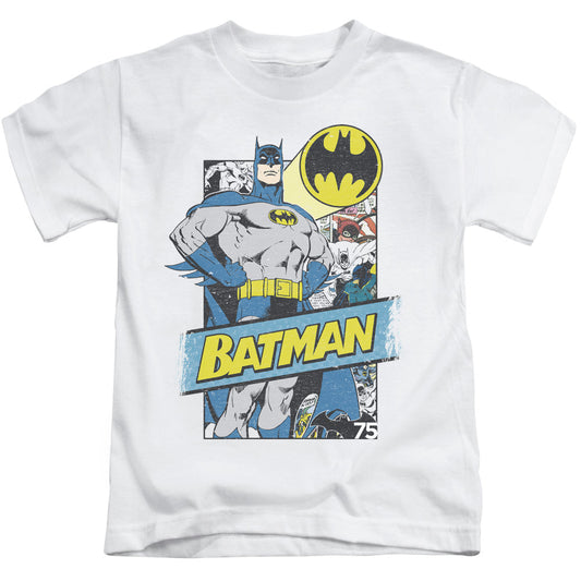 Batman Out Of The Pages Juvenile Kids Youth T Shirt White Officially Licensed