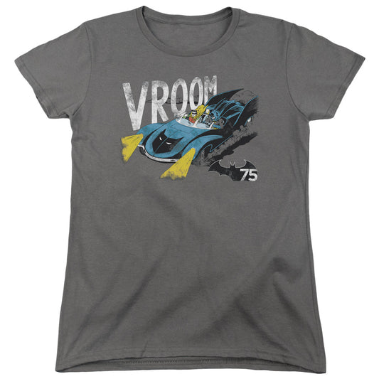 Batman Vroom Womens T Shirt Charcoal Officially Licensed