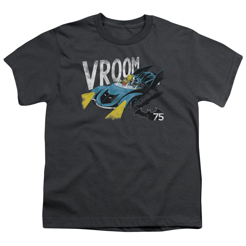 Batman Vroom Kids Youth T Shirt Charcoal Officially Licensed