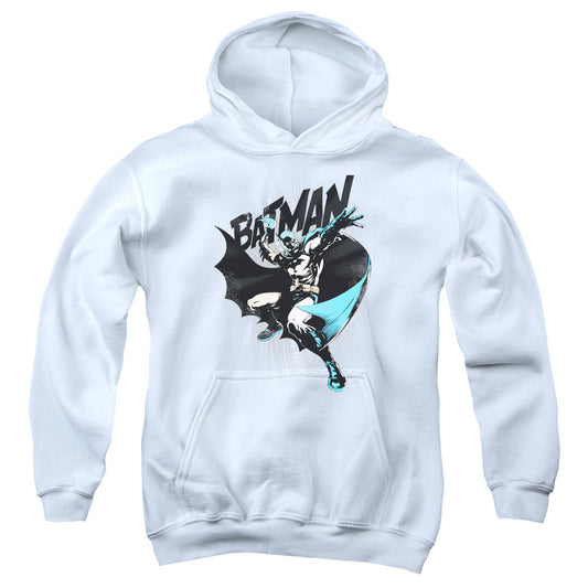 Batman Batarang Throw Kids Youth Hoodie White Officially Licensed