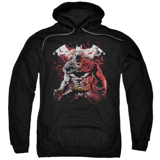 Batman Raging Bat Mens Hoodie Black Officially Licensed