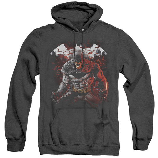 Batman Raging Bat Heather Mens Hoodie Black Officially Licensed