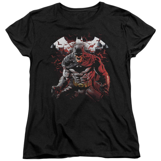 Batman Raging Bat Womens T Shirt Black Officially Licensed