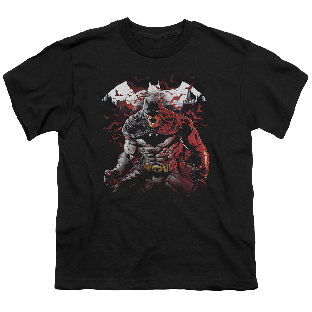 Batman Raging Bat Kids Youth T Shirt Black Officially Licensed