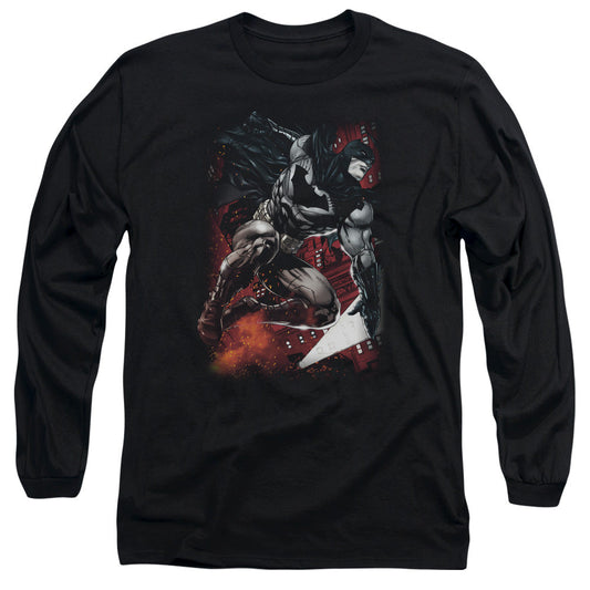 Batman Sparks Leap Mens Long Sleeve Shirt Black Officially Licensed
