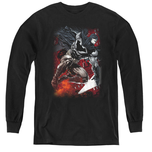 Batman Sparks Leap Long Sleeve Kids Youth T Shirt Black Officially Licensed