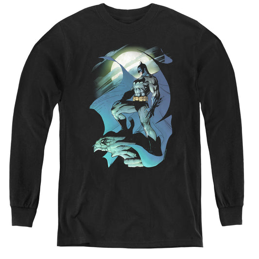 Batman Glow Of The Moon Long Sleeve Kids Youth T Shirt Black Officially Licensed