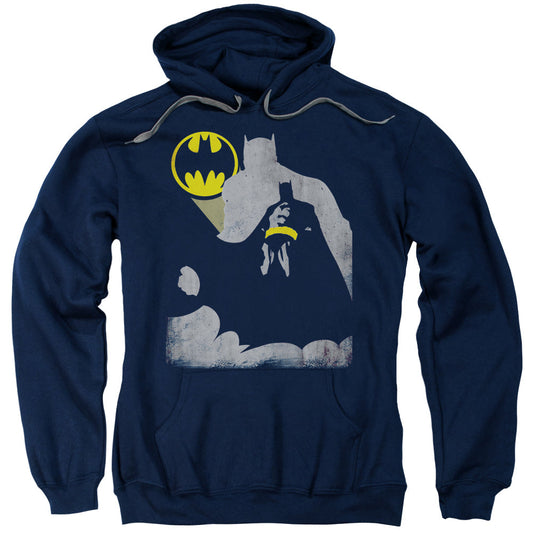 Batman Bat Knockout Mens Hoodie Navy Blue Officially Licensed