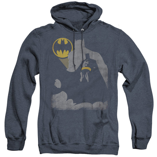 Batman Bat Knockout Heather Mens Hoodie Navy Blue Officially Licensed
