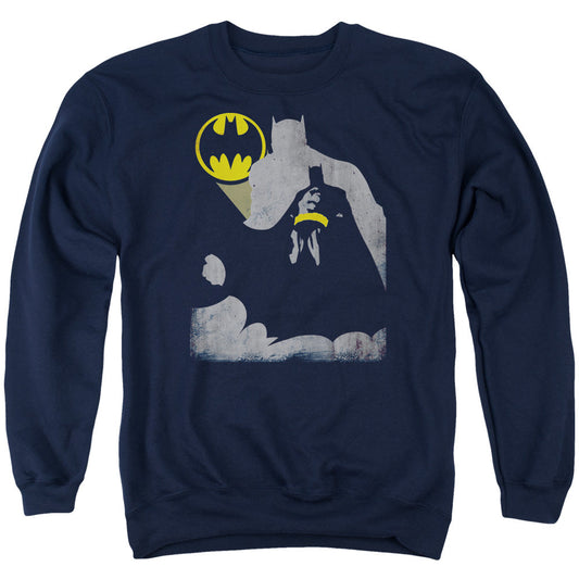 Batman Bat Knockout Mens Crewneck Sweatshirt Navy