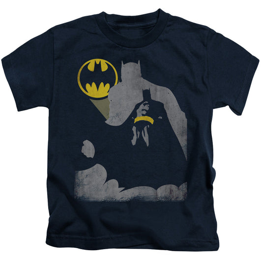 Batman Bat Knockout Juvenile Kids Youth T Shirt Navy Blue Officially Licensed