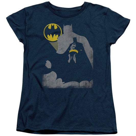 Batman Bat Knockout Womens T Shirt Navy Blue Officially Licensed
