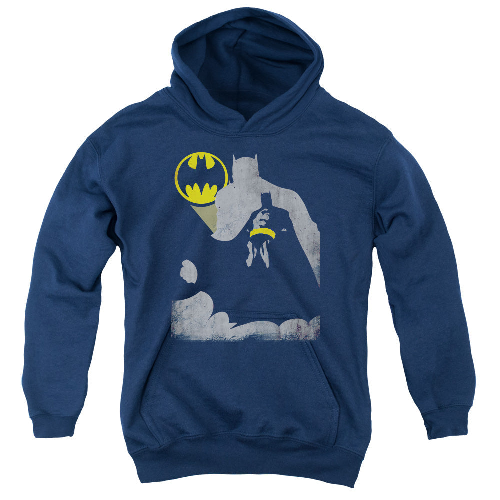 Batman Bat Knockout Kids Youth Hoodie Navy Blue Officially Licensed