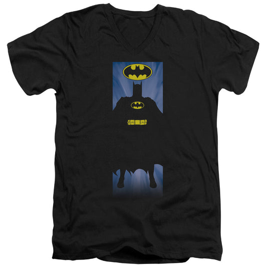 Batman Batman Block Mens Slim Fit V Neck T Shirt Black Officially Licensed