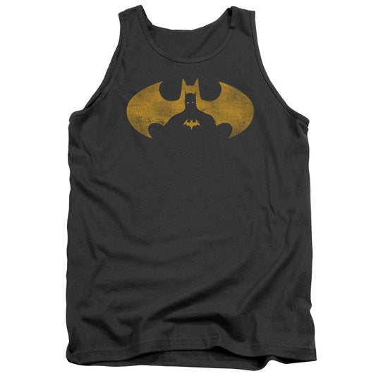 Batman Bat Symbol Knockout Mens Tank Top Shirt Charcoal Officially Licensed