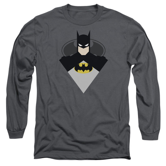Batman Simple Bat Mens Long Sleeve Shirt Charcoal Officially Licensed