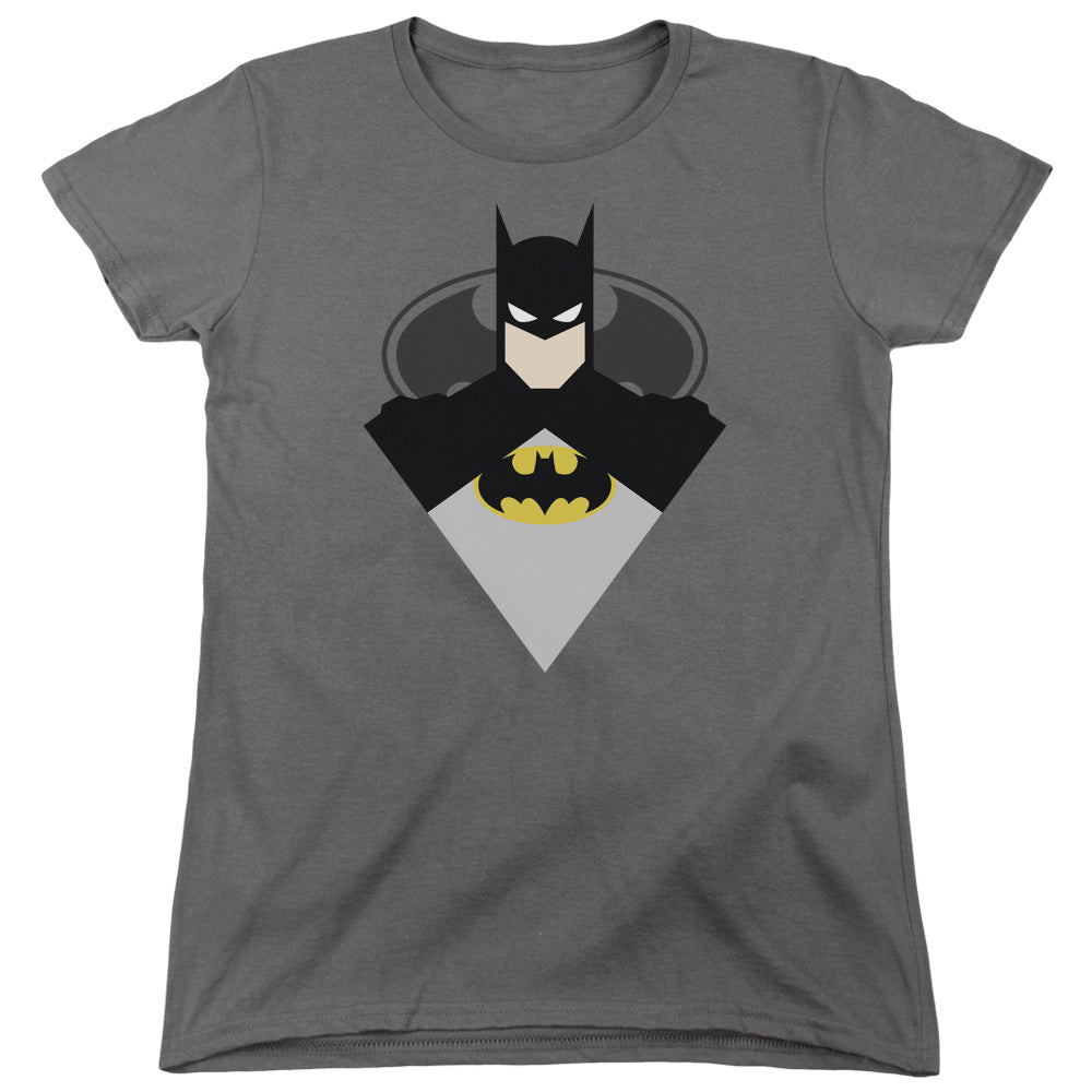 Batman Simple Bat Womens T Shirt Charcoal Officially Licensed