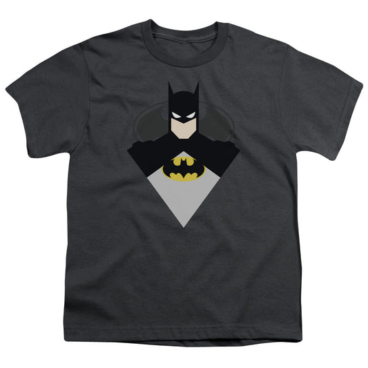 Batman Simple Bat Kids Youth T Shirt Charcoal Officially Licensed