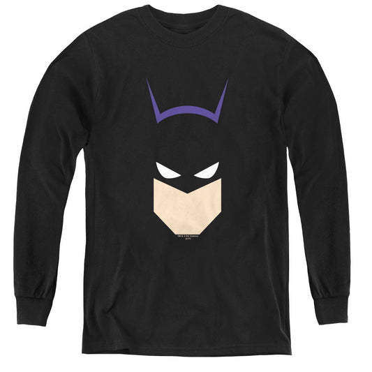 Batman Bat Head Long Sleeve Kids Youth T Shirt Black Officially Licensed