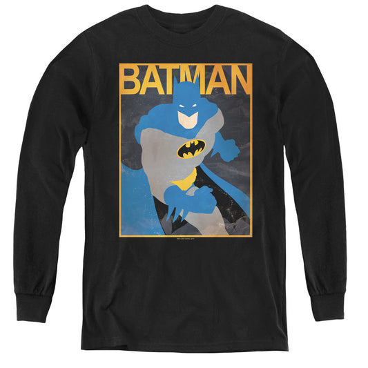 Batman Simple Bm Poster Long Sleeve Kids Youth T Shirt Black Officially Licensed