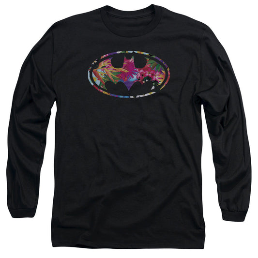 Batman Hawaiian Shield Mens Long Sleeve Shirt Black Officially Licensed