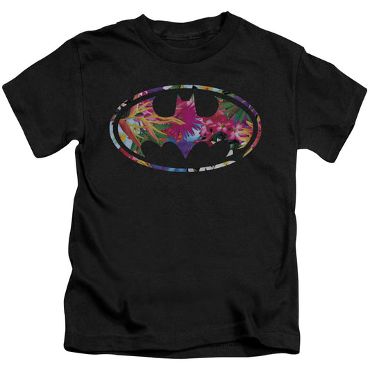 Batman Hawaiian Shield Juvenile Kids Youth T Shirt Black Officially Licensed