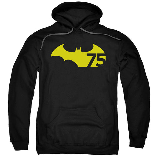 Batman 75 Logo 2 Mens Hoodie Black Officially Licensed
