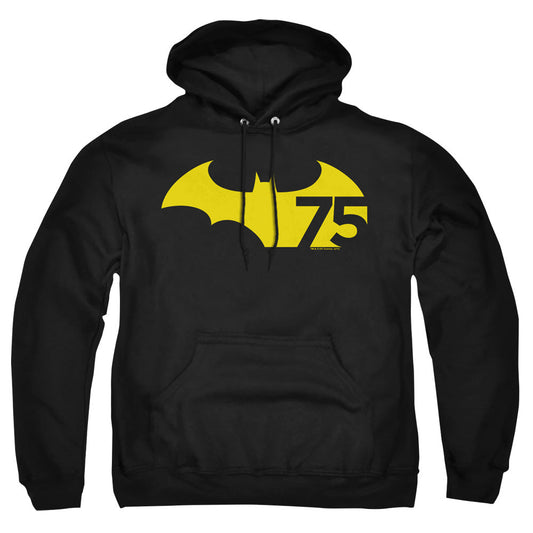 Batman 75 Logo 2 Mens Hoodie Black Officially Licensed