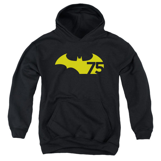 Batman 75 Logo 2 Kids Youth Hoodie Black Officially Licensed