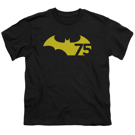 Batman 75 Logo 2 Kids Youth T Shirt Black Officially Licensed