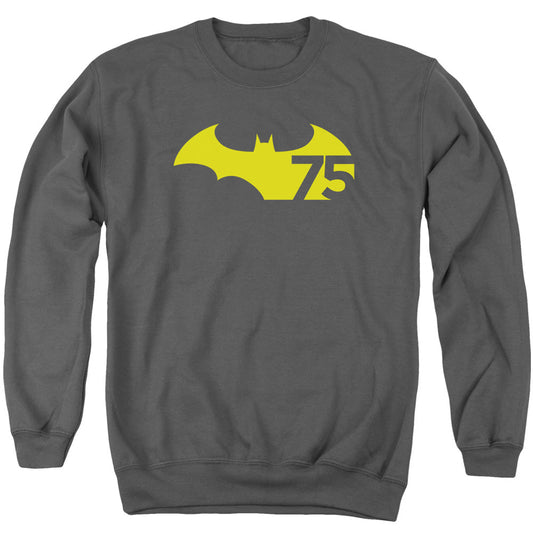 Batman 75 Logo 2 Mens Crewneck Sweatshirt Charcoal