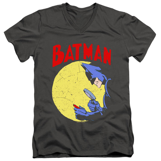 Batman Detective 75 Mens Slim Fit V Neck T Shirt Charcoal Officially Licensed