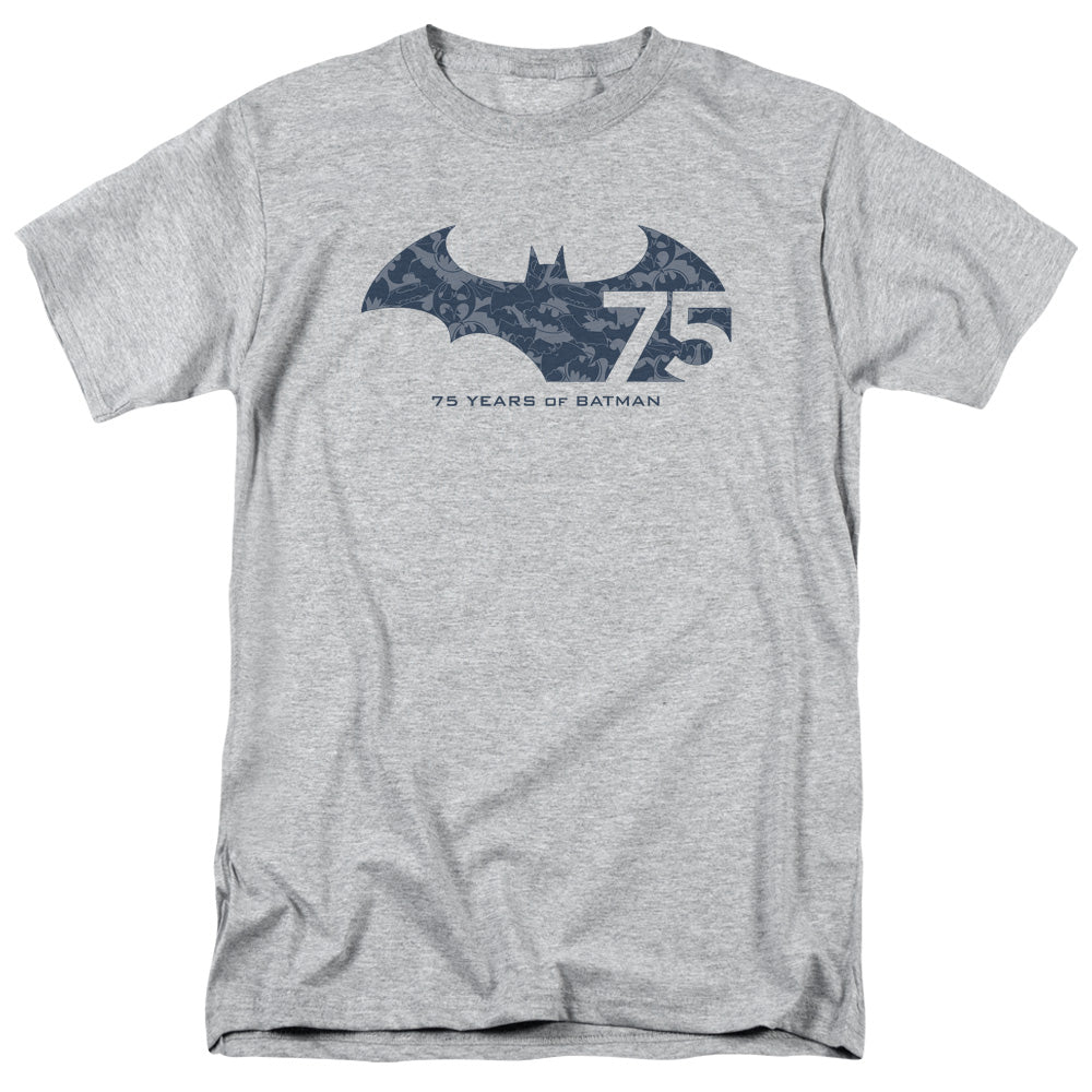 Batman 75 Year Collage Mens T Shirt Athletic Heather Officially Licensed