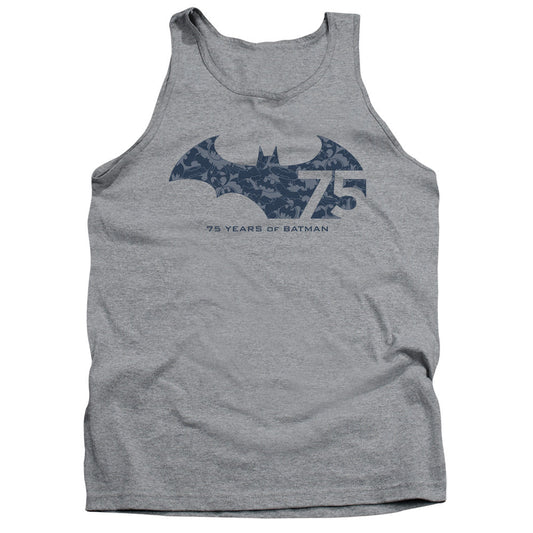 Batman 75 Year Collage Mens Tank Top Shirt Athletic Heather Officially Licensed