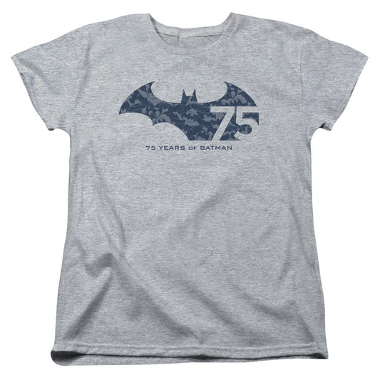 Batman 75 Year Collage Womens T Shirt Athletic Heather Officially Licensed