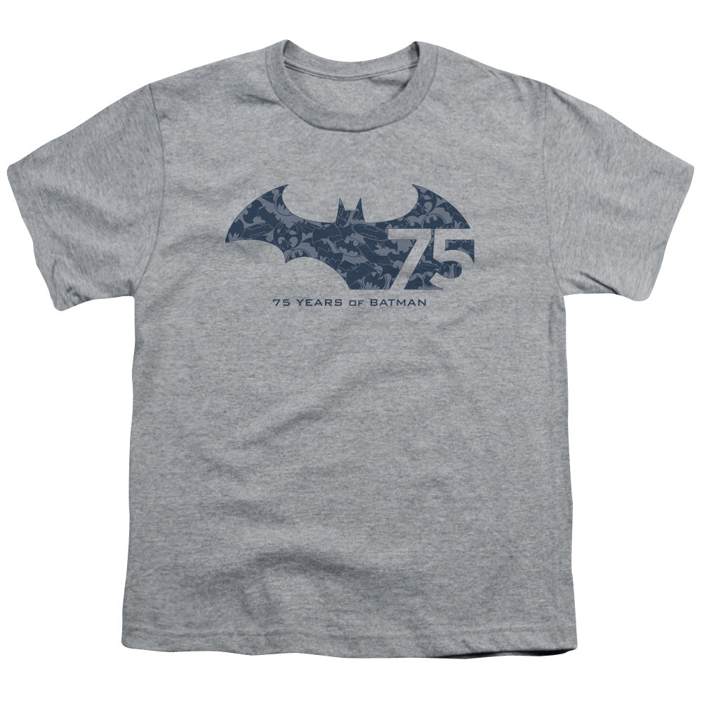 Batman 75 Year Collage Kids Youth T Shirt Athletic Heather Officially Licensed