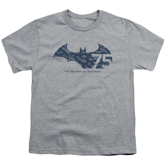 Batman 75 Year Collage Kids Youth T Shirt Athletic Heather Officially Licensed