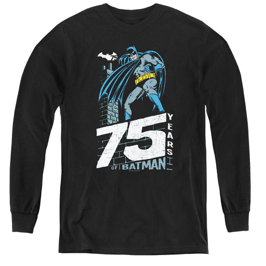Batman Rooftop Long Sleeve Kids Youth T Shirt Black Officially Licensed
