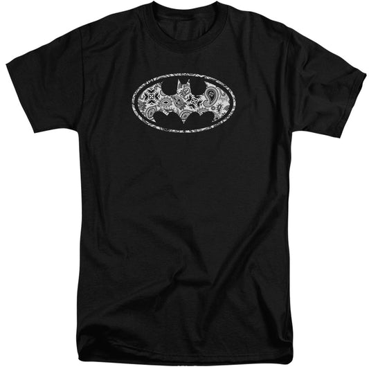 Batman Paisley Bat Mens Tall T Shirt Black Officially Licensed