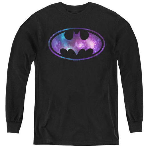 Batman Galaxy Signal Long Sleeve Kids Youth T Shirt Black Officially Licensed